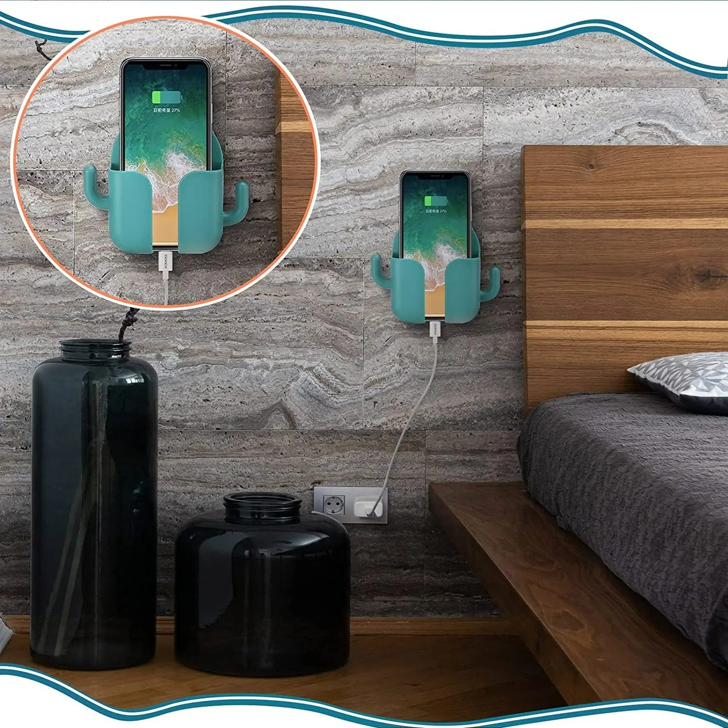 Multi-Functional Wall Phone Holder