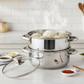 2-Tier Stainless Steel Steamer with Glass Lid