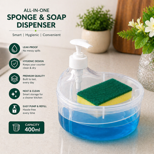 Double Layer Soap Dispenser with Sponge Holder