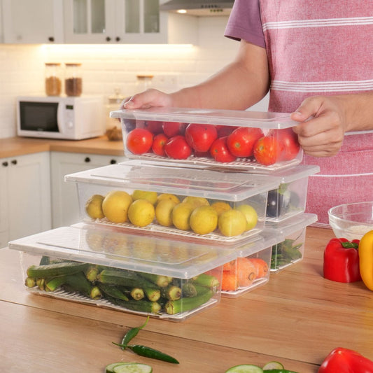 Fridge Storage Containers with Drain Plate