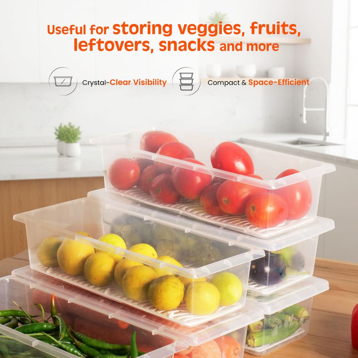 Fridge Storage Containers with Drain Plate – Activ Life