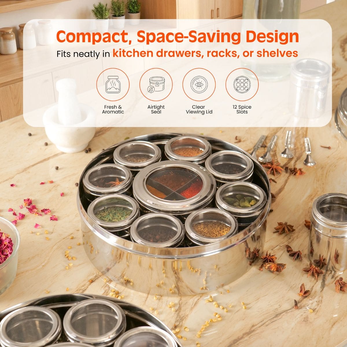 12 in 1 Stainless Steel Masala Box