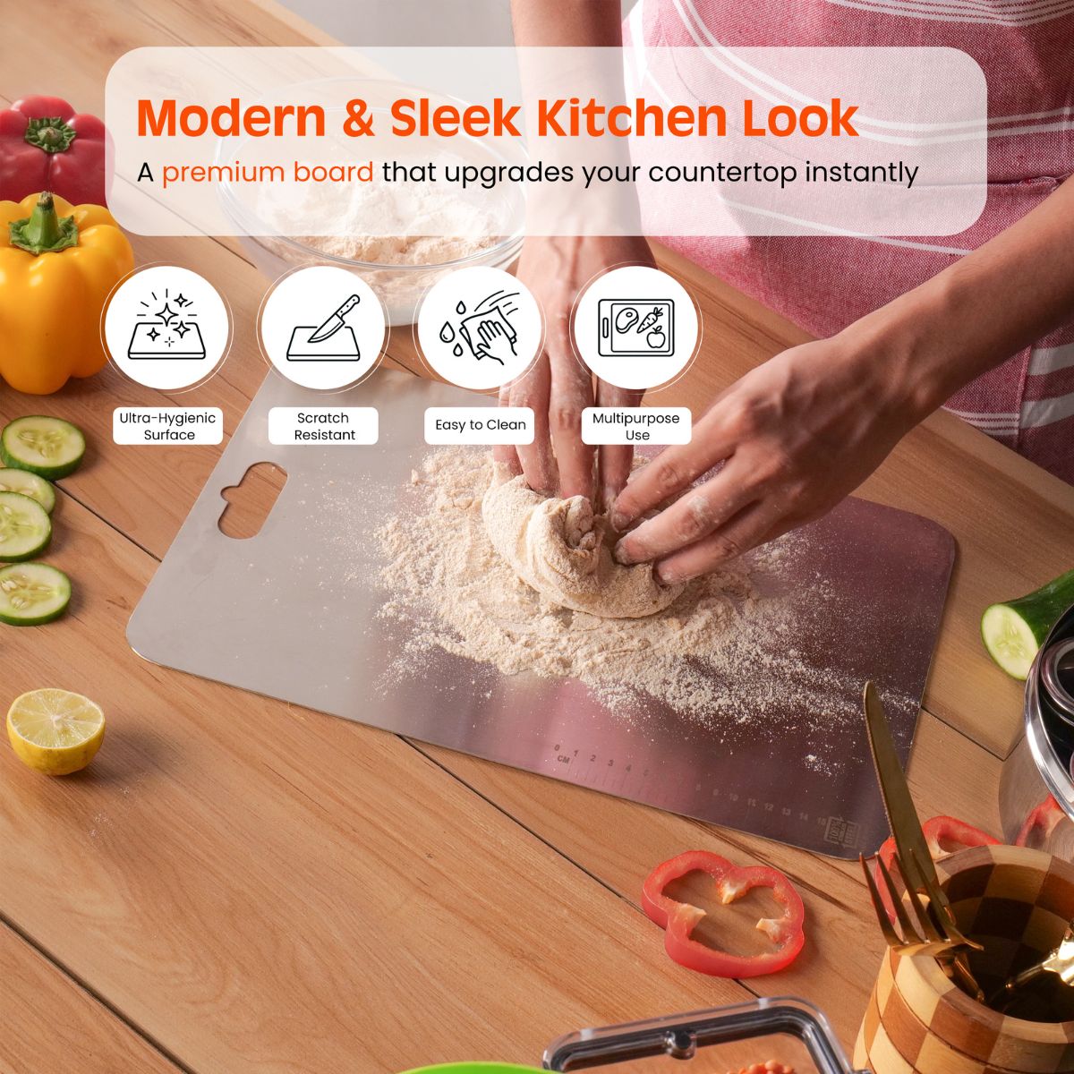 ActivLife - Regular Stainless Steel Chopping Board