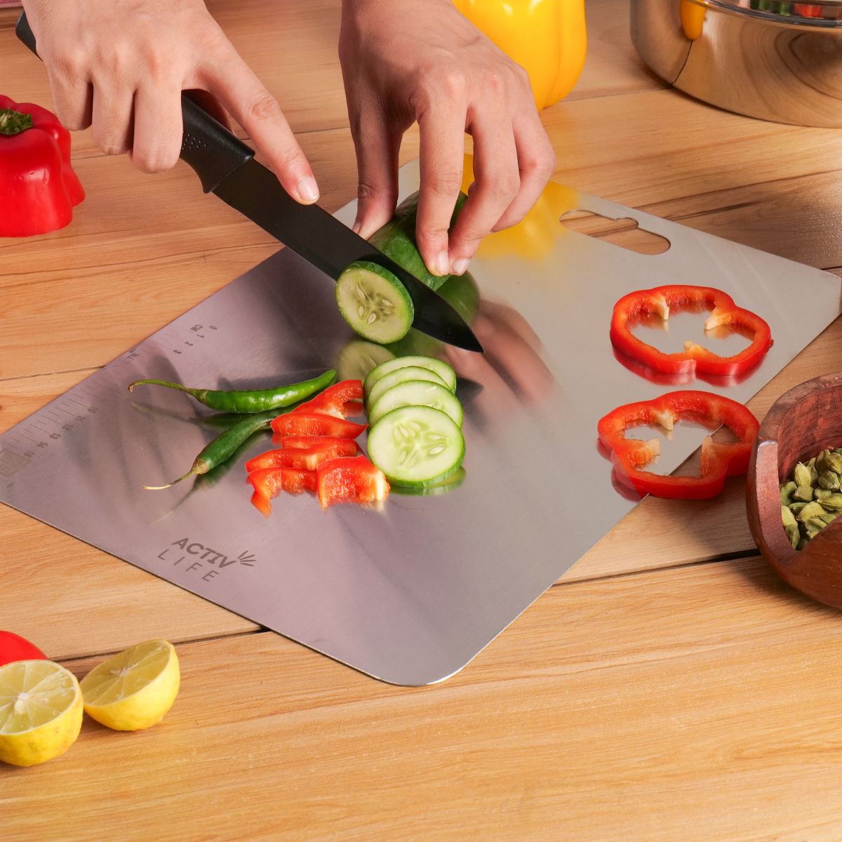 ActivLife - Regular Stainless Steel Chopping Board
