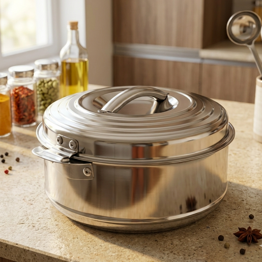 Stainless Steel Casserole with Lid (2L Capacity)