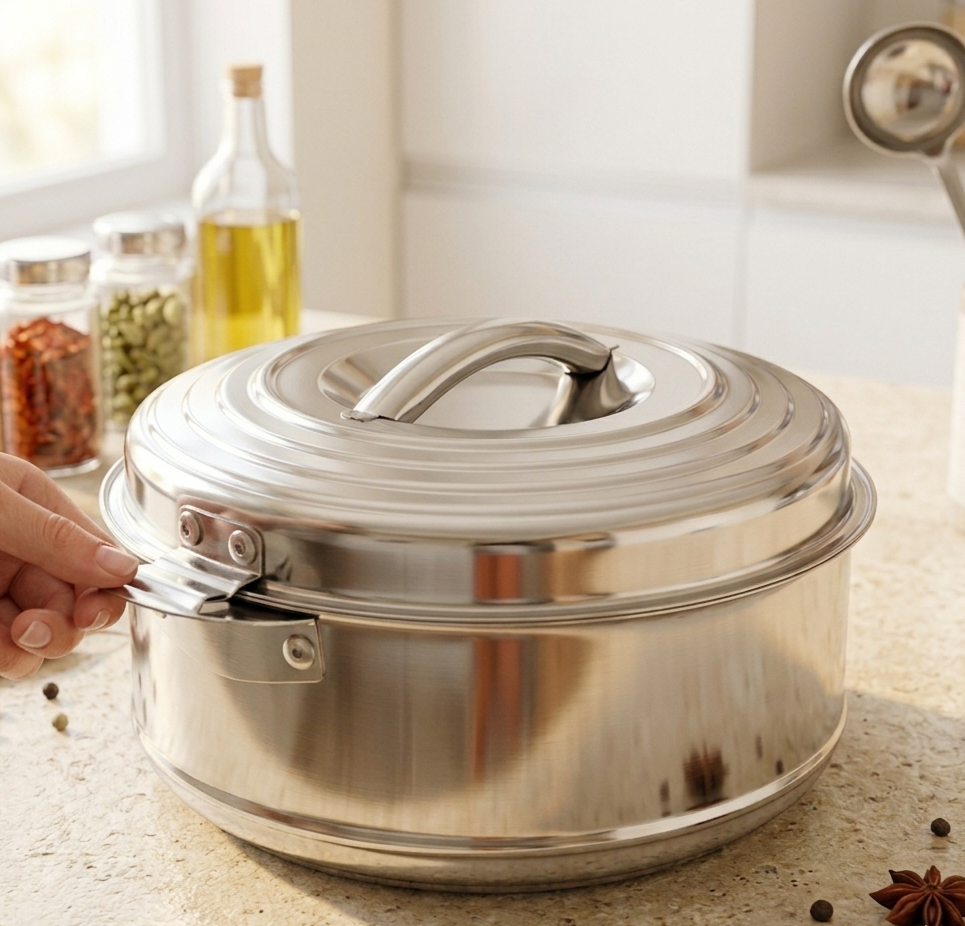 Stainless Steel Casserole with Lid (2L Capacity)