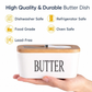 Ceramic Butter Keeper with Wooden Lid & Steel Knife