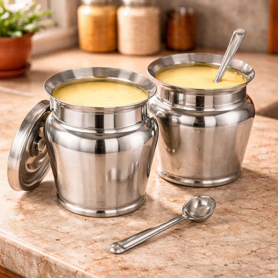 Activ Life - Premium Stainless Steel Ghee Pot with Lid
