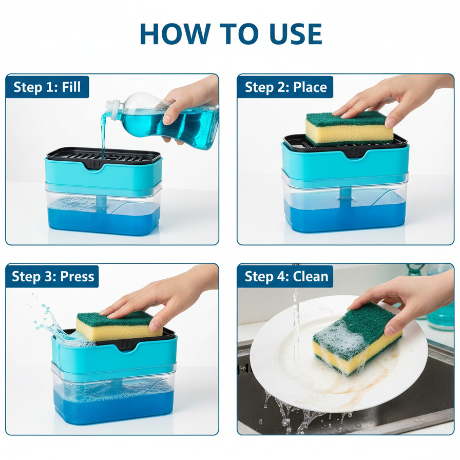 Activ Life™ - Liquid Soap Dispenser Pump (with Free Sponge)